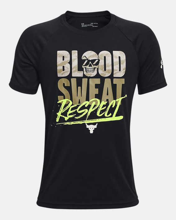 Boys' Project Rock Tech™ Respect Short Sleeve in Black image number 0